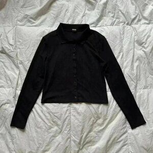 Derek heart Y2k minimalist long sleeve collared button shirt whimsigoth witchy